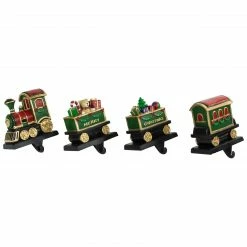 Alternative view of Northlight Set Of 4 Merry Christmas Train Stocking Holders 4.75"