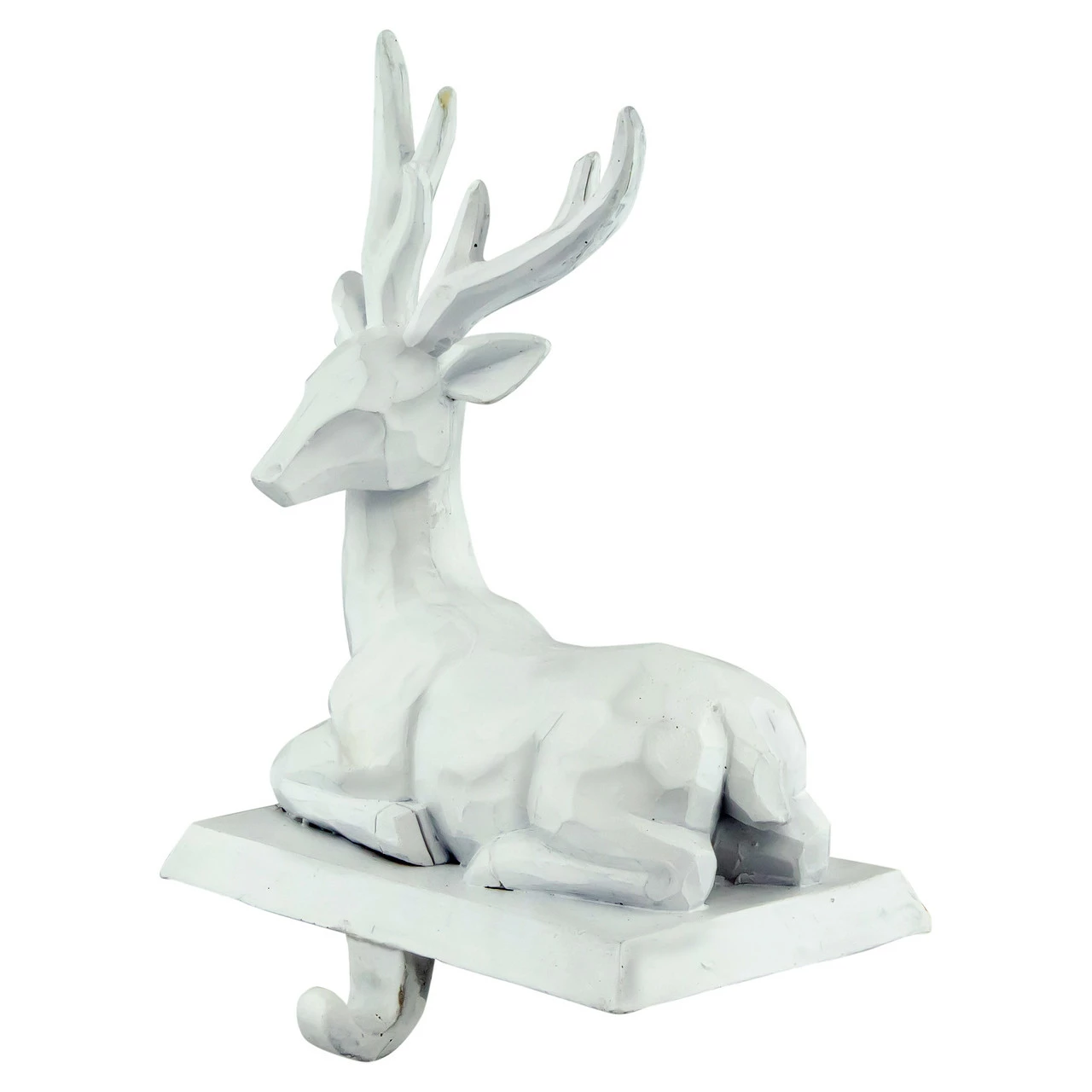 Northlight Set Of 2 White Reindeer Christmas Stocking Holders 7" 3 Northlight Set Of 2 White Reindeer Christmas Stocking Holders 7" - Image 3
