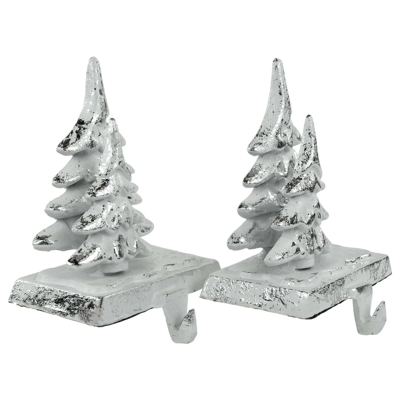 Northlight Set Of 2 Silver Christmas Tree Stocking Holders 5.75" 3 Northlight Set Of 2 Silver Christmas Tree Stocking Holders 5.75" - Image 3