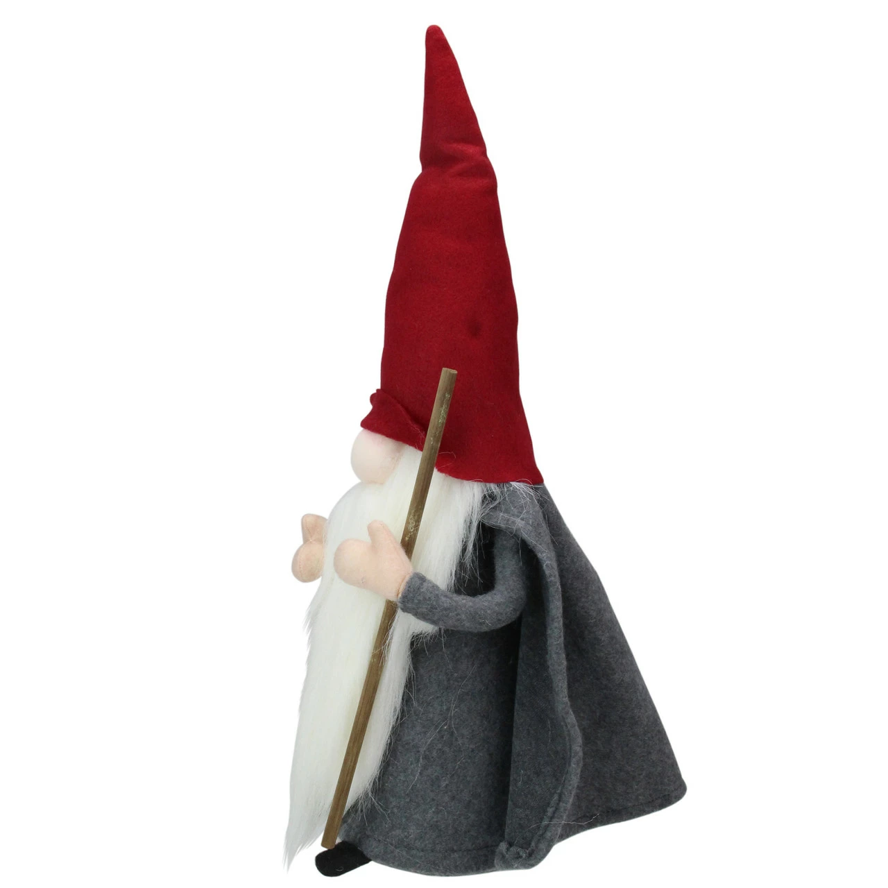 Northlight 18" Gray And Red Standing Big Nose Gnome Holding A Stick 2 Northlight 18" Gray And Red Standing Big Nose Gnome Holding A Stick - Image 2