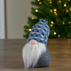 Alternative view of Northlight 8" Big Nose Plush Blue Santa Gnome Christmas Figure