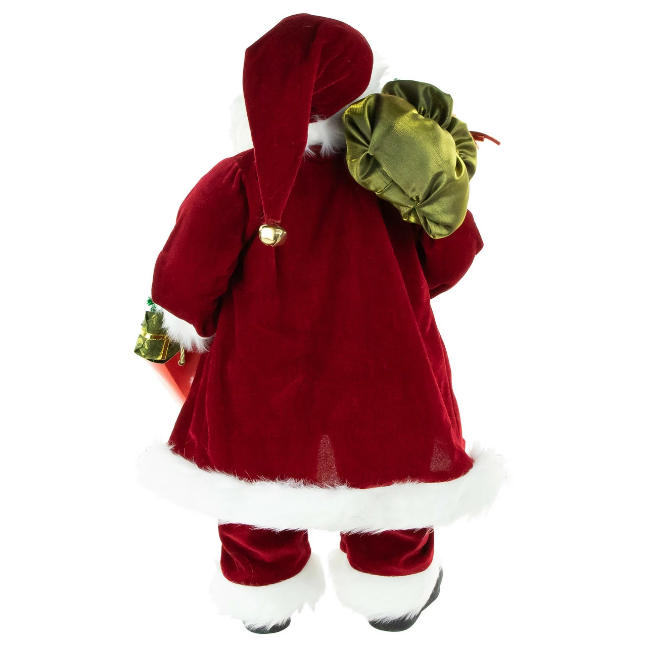Northlight 24" Poinsettia Santa Claus With Gift Bag Christmas Figure - Image 5