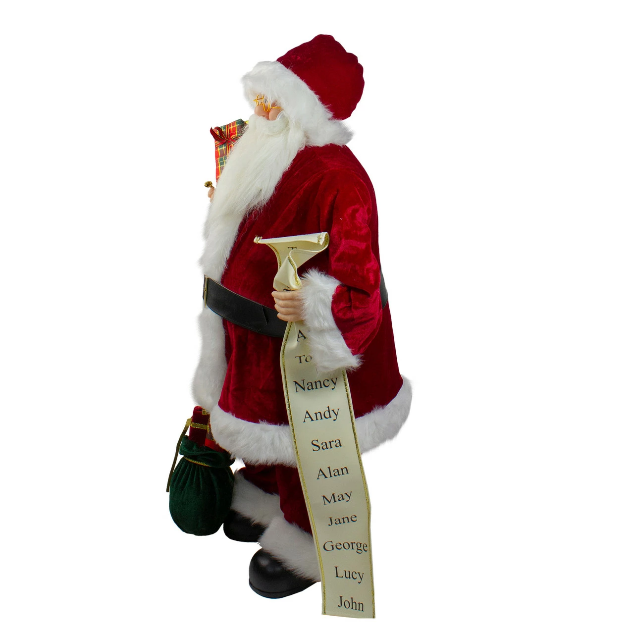Northlight 32" Traditional Santa Claus With Gift Bag And List Christmas Figure - Image 2