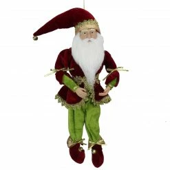 Northlight 18" Red And Green Whimsical Elf Christmas Decor Figurine