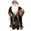 Northlight 24" Burgundy Santa Claus With Teddy Bear Christmas Figure