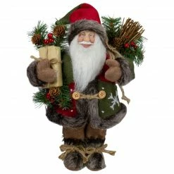 Northlight 12" Country Santa Claus With Snowflake Jacket Christmas Figure