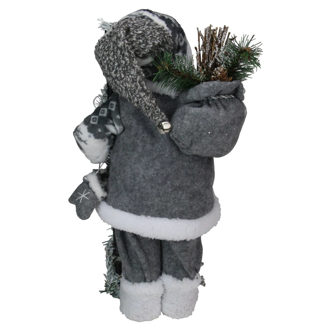 Northlight 16" Gray And White Country Santa Claus Christmas Figure - Image 5