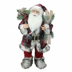 Northlight 24" Alpine Santa Claus With Snowshoes And Skis Christmas Figure