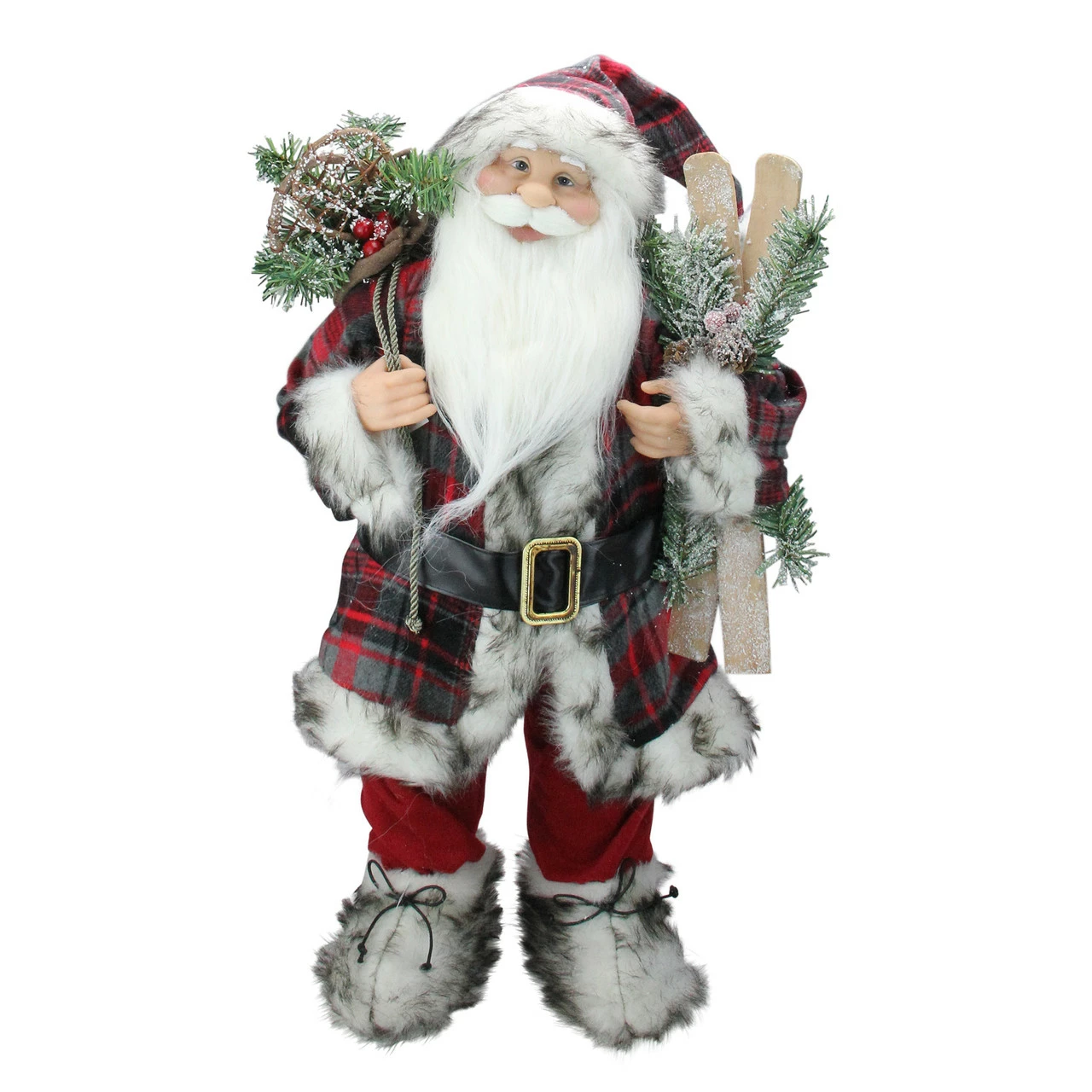 Northlight 24" Alpine Santa Claus With Snowshoes And Skis Christmas Figure