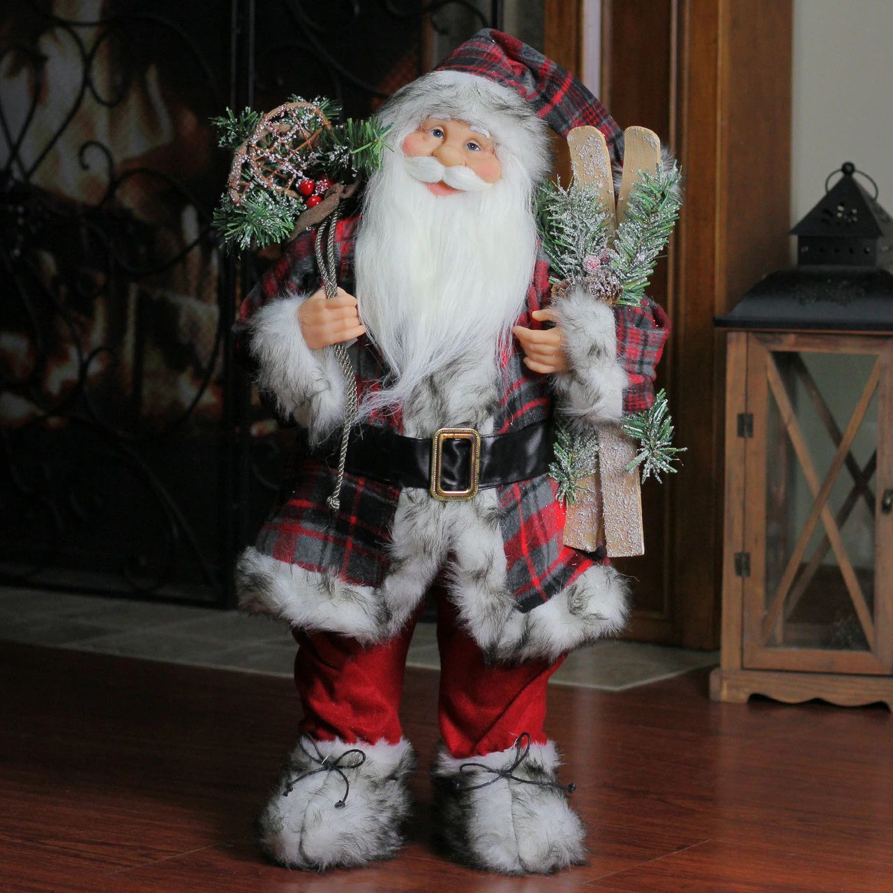 Northlight 24" Alpine Santa Claus With Snowshoes And Skis Christmas Figure - Image 3