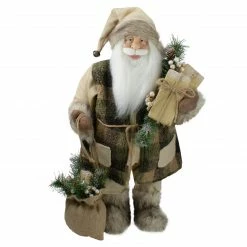 Northlight 24" Beige Santa Claus With Gifts Christmas Figure