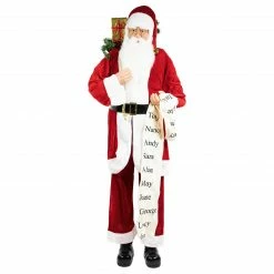 Northlight 72" Red And White Santa Claus With Naughty Or Nice List Christmas Figure