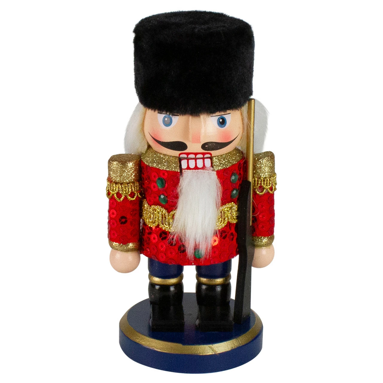 Northlight 7.25" Red And Blue Chubby Wooden Christmas Nutcracker Soldier With Rifle 1 Northlight 7.25" Red And Blue Chubby Wooden Christmas Nutcracker Soldier With Rifle