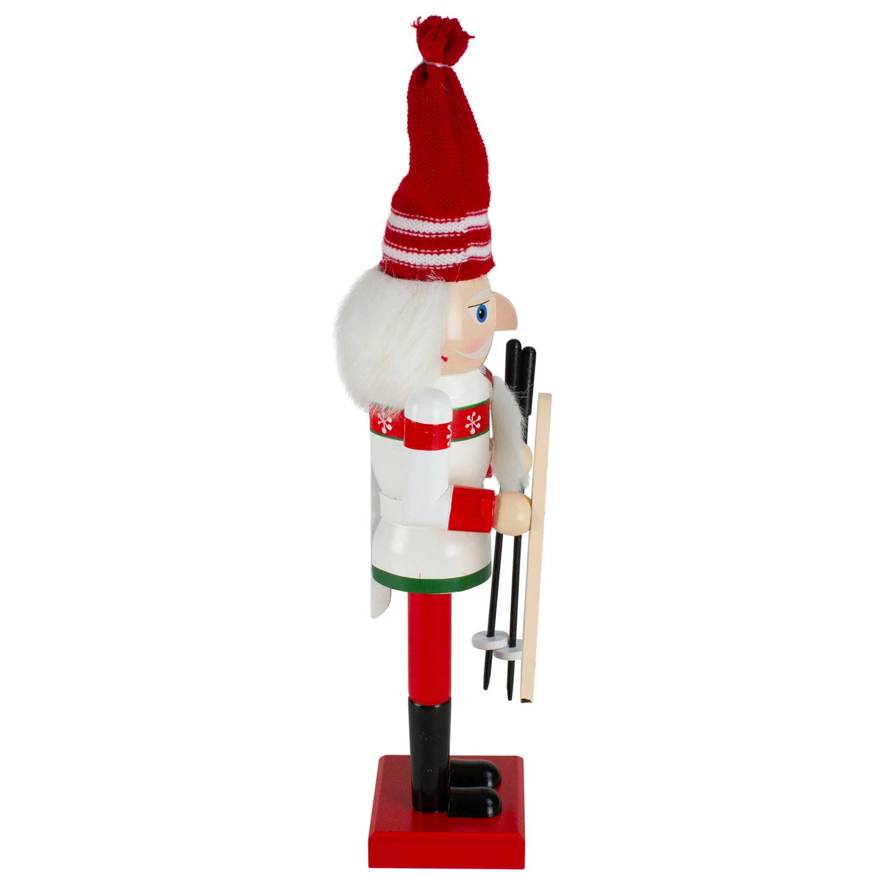 Northlight 14" Red And White Wooden Skiing Christmas Nutcracker - Image 4