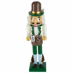 Northlight 14" Green And Cream Wooden German Christmas Nutcracker