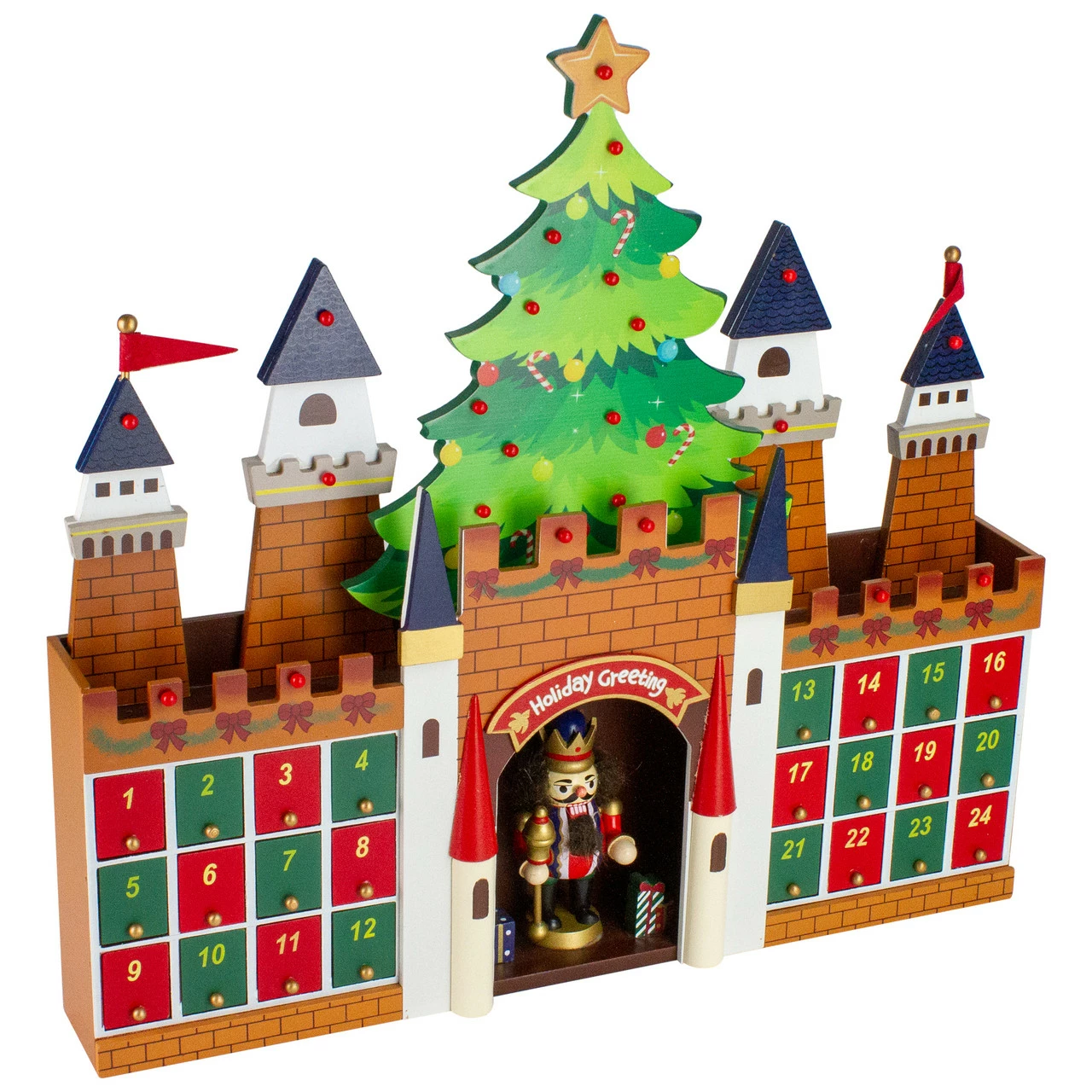 Northlight 20.5" Nutcracker Castle Christmas Advent Calendar Decoration 2 Northlight 20.5" Nutcracker Castle Christmas Advent Calendar Decoration - Image 2