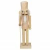 Northlight 15" Unfinished Paintable Wooden Christmas Nutcracker With Scepter
