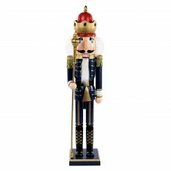 Northlight 24" Blue And Gold Christmas Nutcracker King With Scepter