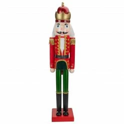 Northlight 35.5" Red And Green Velvet Wooden Christmas Nutcracker King