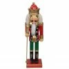 Northlight 14" Red And Gold Wooden Christmas Nutcracker King With Scepter