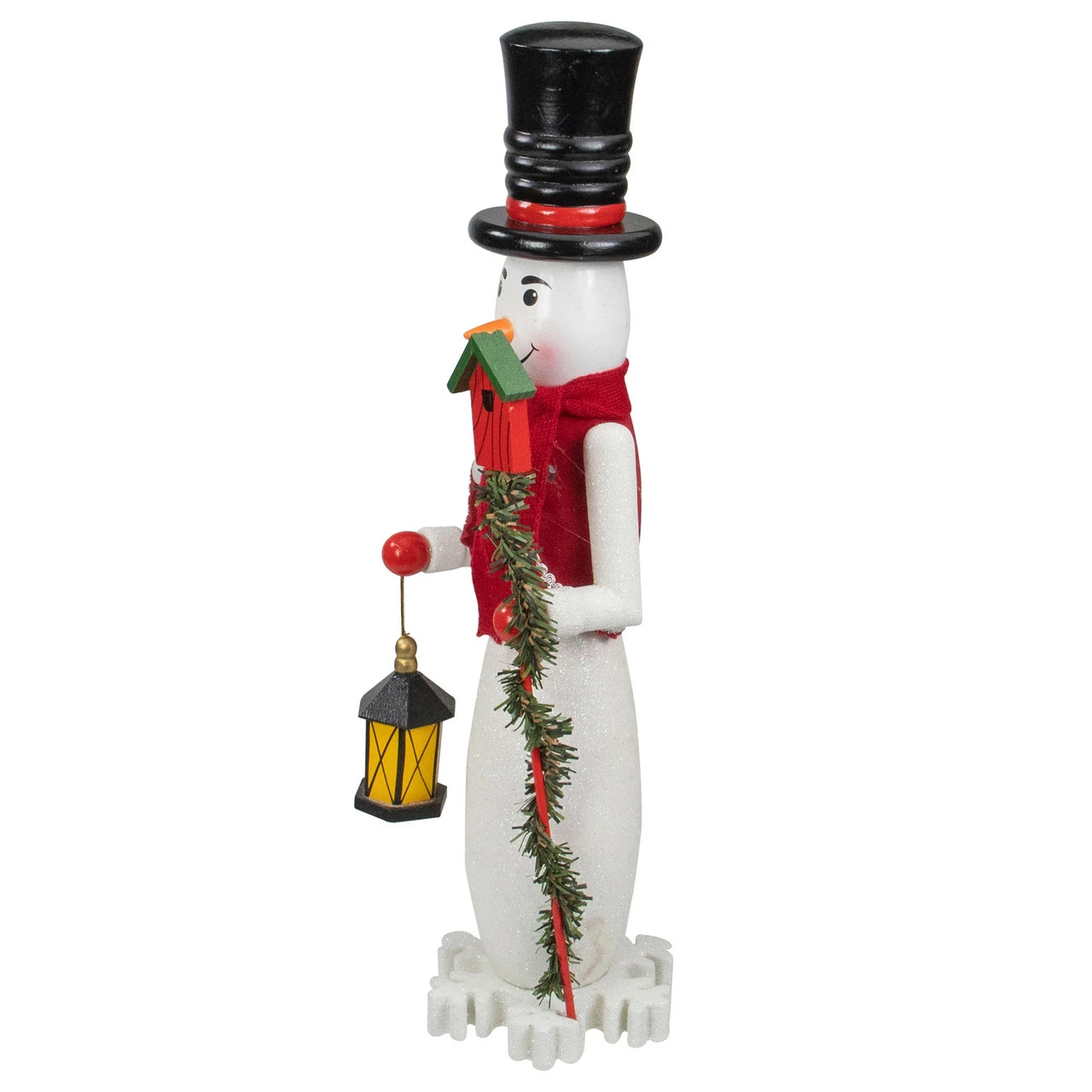 Northlight 18" White And Red Wooden Snowman Christmas Nutcracker - Image 2