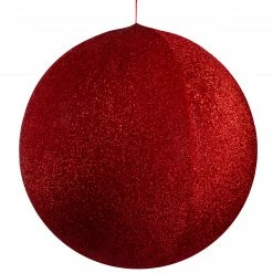 Northlight 23.5" Red Tinsel Inflatable Commercial Christmas Ball Outdoor Ornament