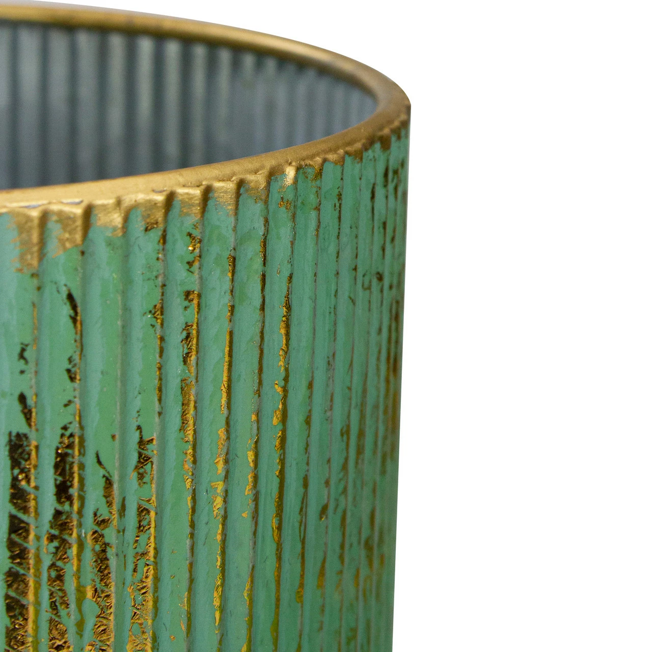 Northlight Set Of 2 Rustic Green And Gold Christmas Tree Tabletop Lanterns 12" - Image 4