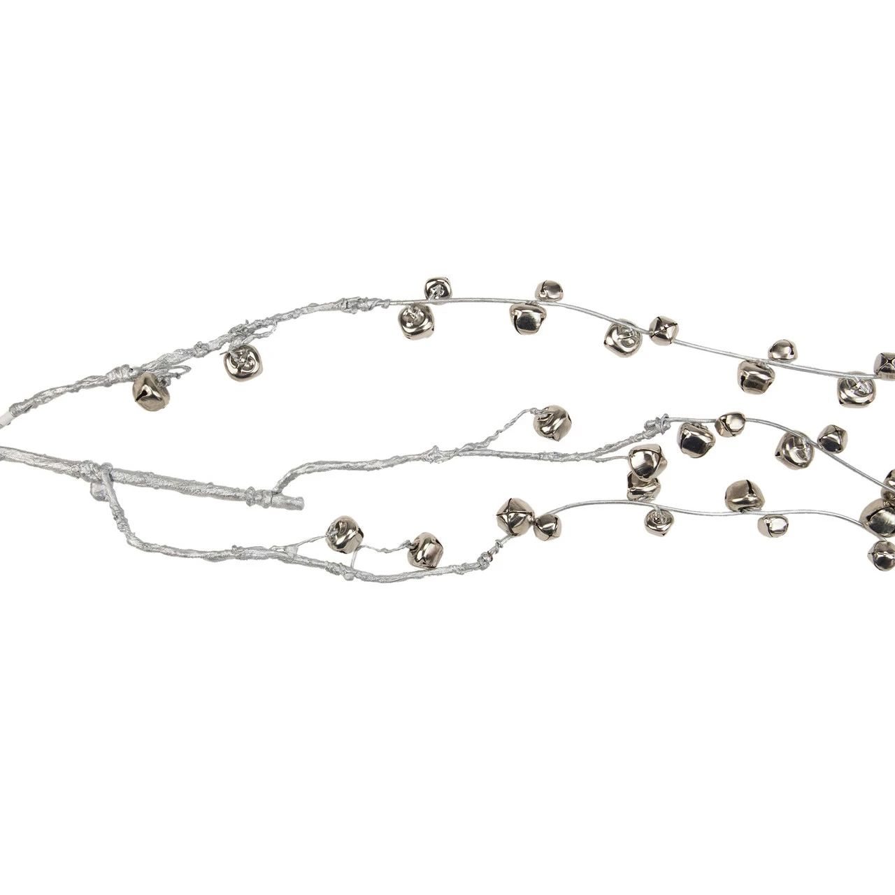 Northlight 41" Silver Hanging Jingle Bell Artificial Christmas Spray - Image 2