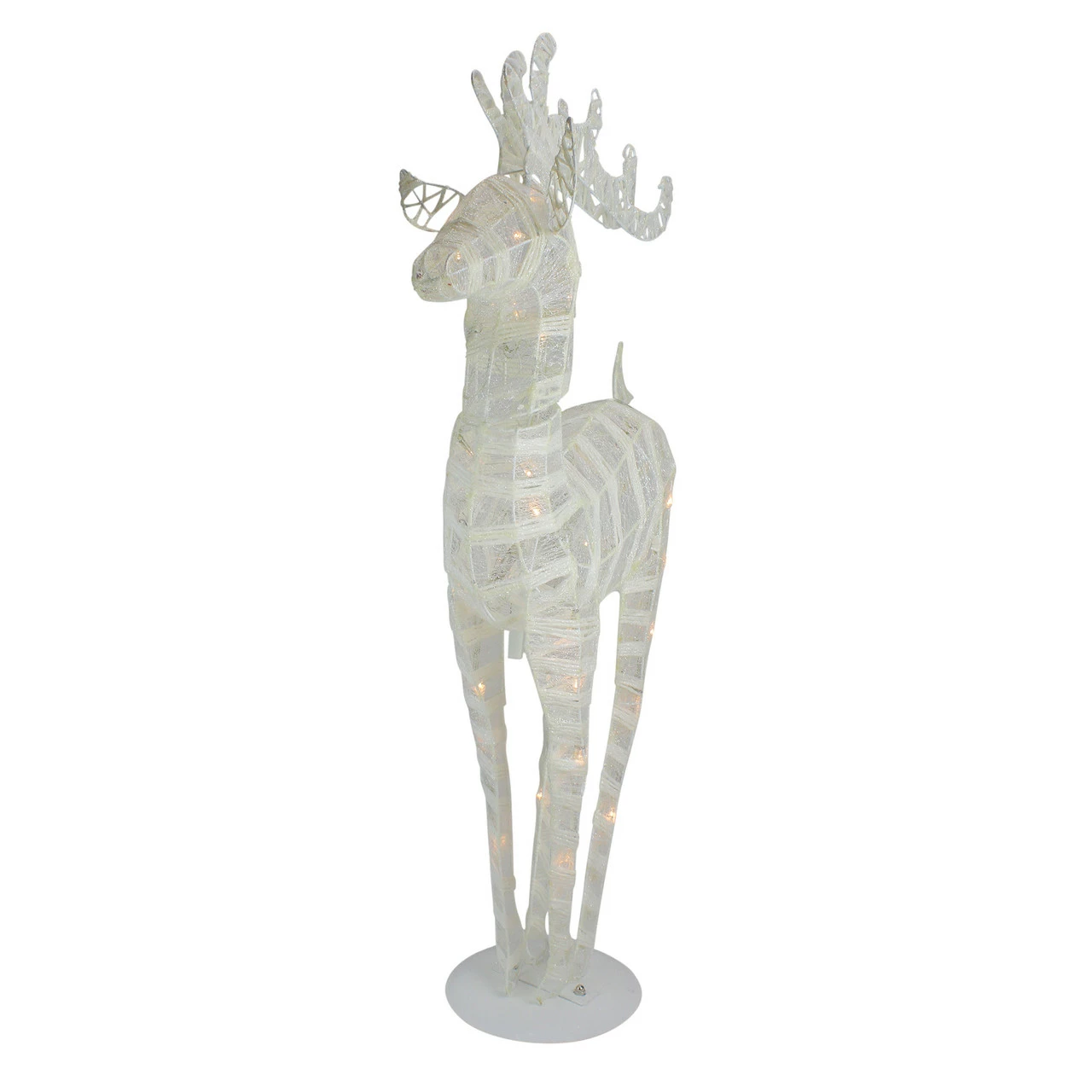 Northlight 36" White And Silver Glitter LED Lighted Reindeer Christmas Tabletop Decor - Image 2