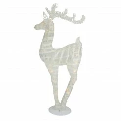 Northlight 36" White And Silver Glitter LED Lighted Reindeer Christmas Tabletop Decor