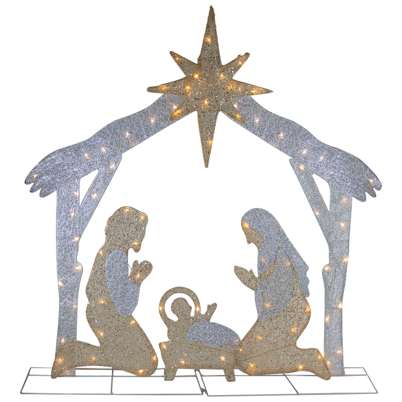 Northlight 44" LED Lighted Holy Family Nativity Scene Outdoor Christmas Decoration 1 Northlight 44" LED Lighted Holy Family Nativity Scene Outdoor Christmas Decoration