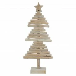 Northlight 25.5" Rustic Wooden Christmas Tree With Star Table Top Decor