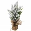 Northlight 9.5" Heavily Flocked Pine Tree In Burlap Base Christmas Decoration