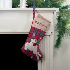 Northlight 19" Red And Green Plaid 'Merry Christmas' Reindeer Stocking 5 Northlight 19" Red And Green Plaid 'Merry Christmas' Reindeer Stocking -Northlight Shop northlight j90448 5 33173.1620236688