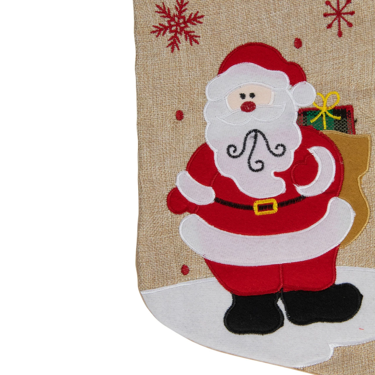 Northlight 19" Burlap Standing Santa With Present Bag Christmas Stocking 3 Northlight 19" Burlap Standing Santa With Present Bag Christmas Stocking - Image 3