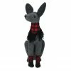Northlight 14.5” Gray And Red Sitting Dog With Plaid Collar Christmas Decoration
