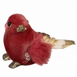 Northlight 6" Rose Pink And Gold Bird Christmas Tabletop Decoration