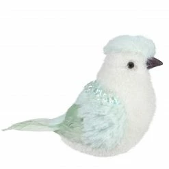 Northlight 4.25" Light Green Table Top Christmas Bird With Sequins