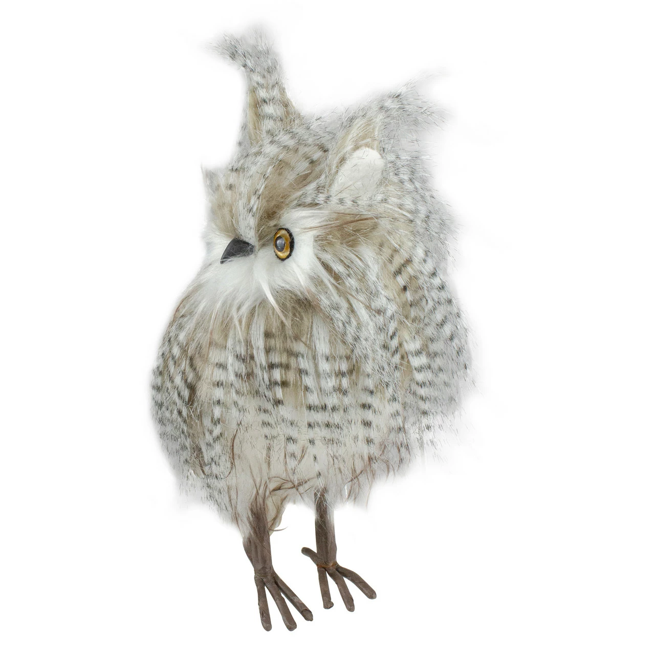 Northlight 12" Standing White And Gray Owl Table Top Christmas Figure - Image 4