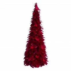 Northlight 24" Plum Feather Table Top Christmas Tree With Glitter