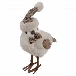 Northlight 10" Standing Glittered Bird With Winter Hat Christmas Figure
