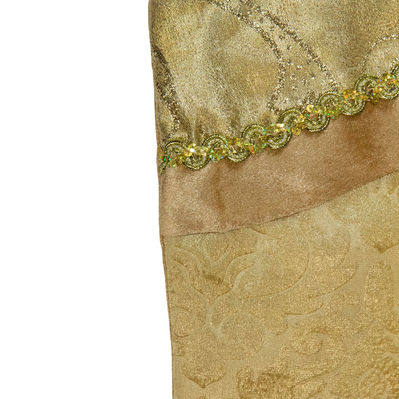 Northlight 20.5" Gold Etched Velvet Christmas Stocking With Glitter Print And Metallic Trim 2 Northlight 20.5" Gold Etched Velvet Christmas Stocking With Glitter Print And Metallic Trim - Image 2