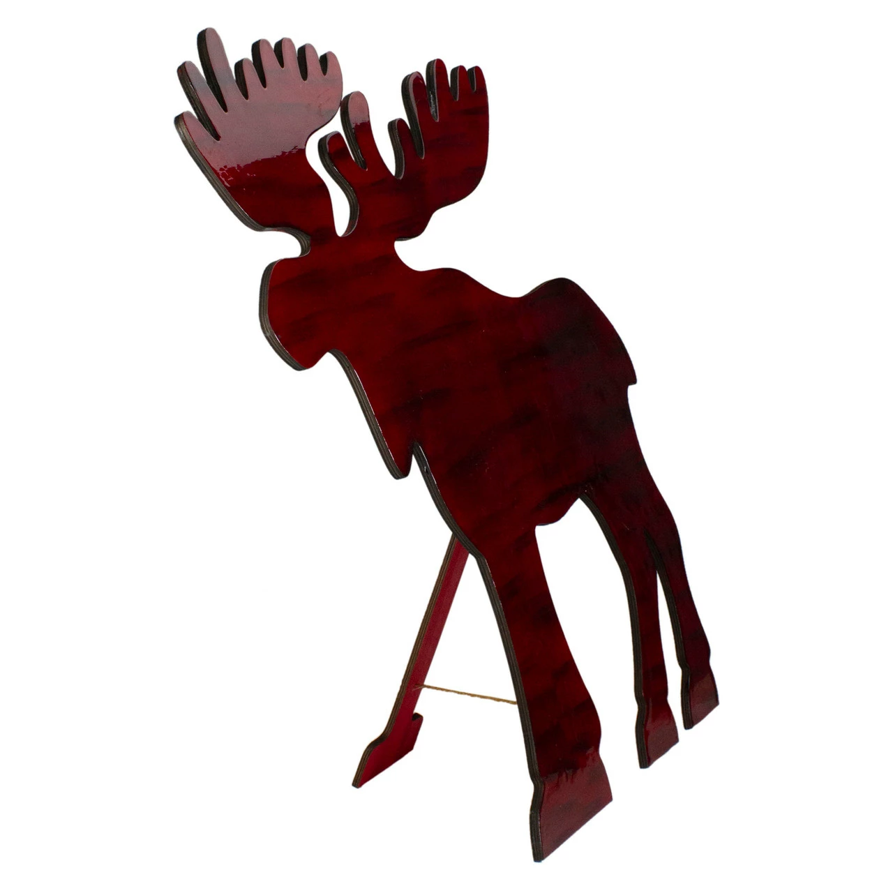 Northlight 25.5" Red And Black Stained Standing Moose Christmas Tabletop Decor - Image 2