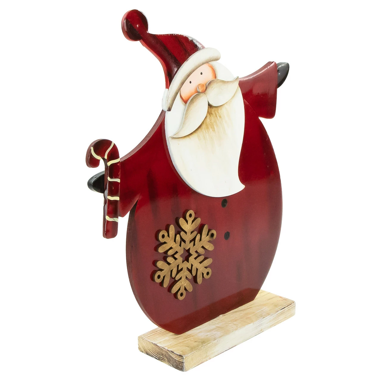 Northlight 12" Santa With Candy Cane Wooden Christmas Decoration - Image 2