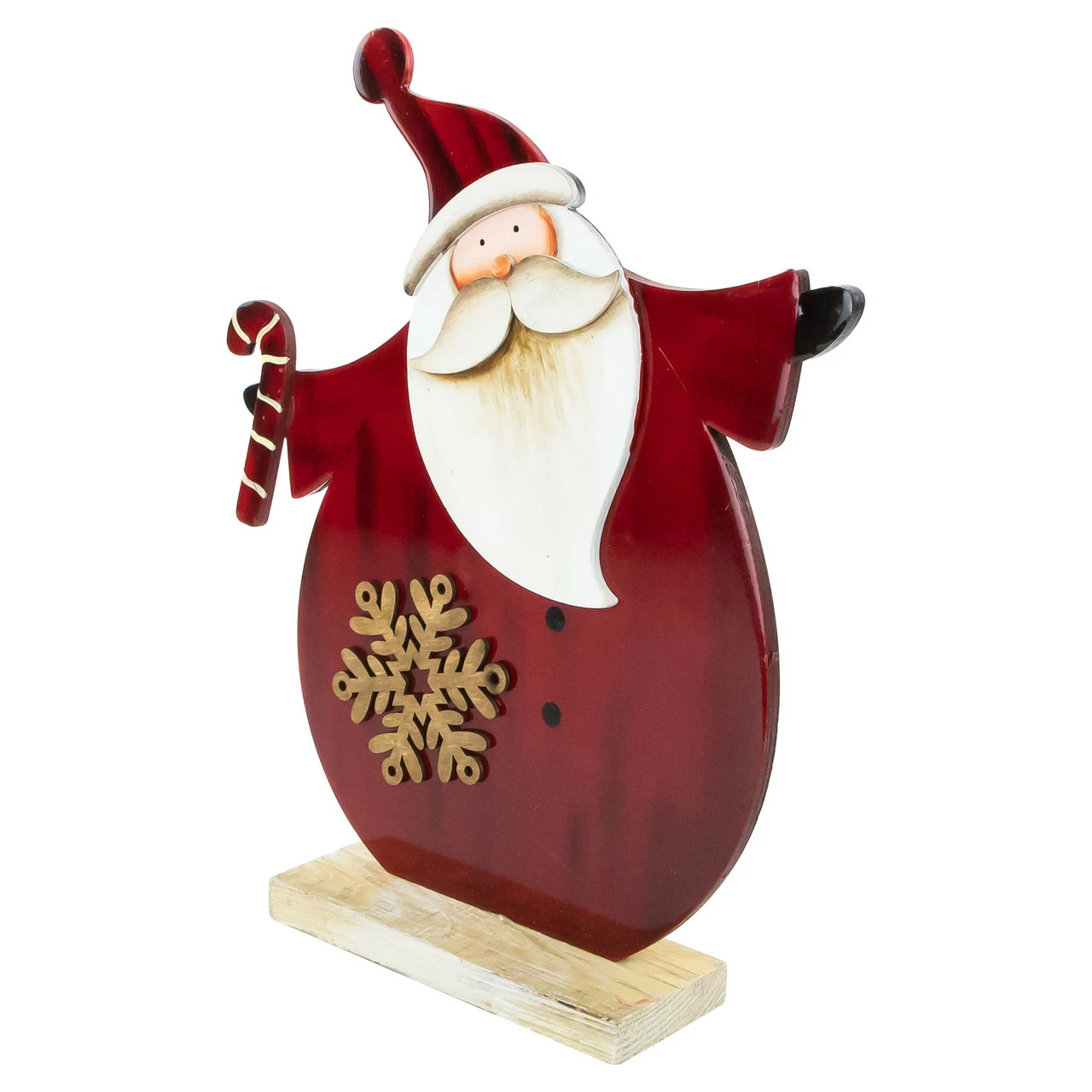 Northlight 12" Santa With Candy Cane Wooden Christmas Decoration - Image 3