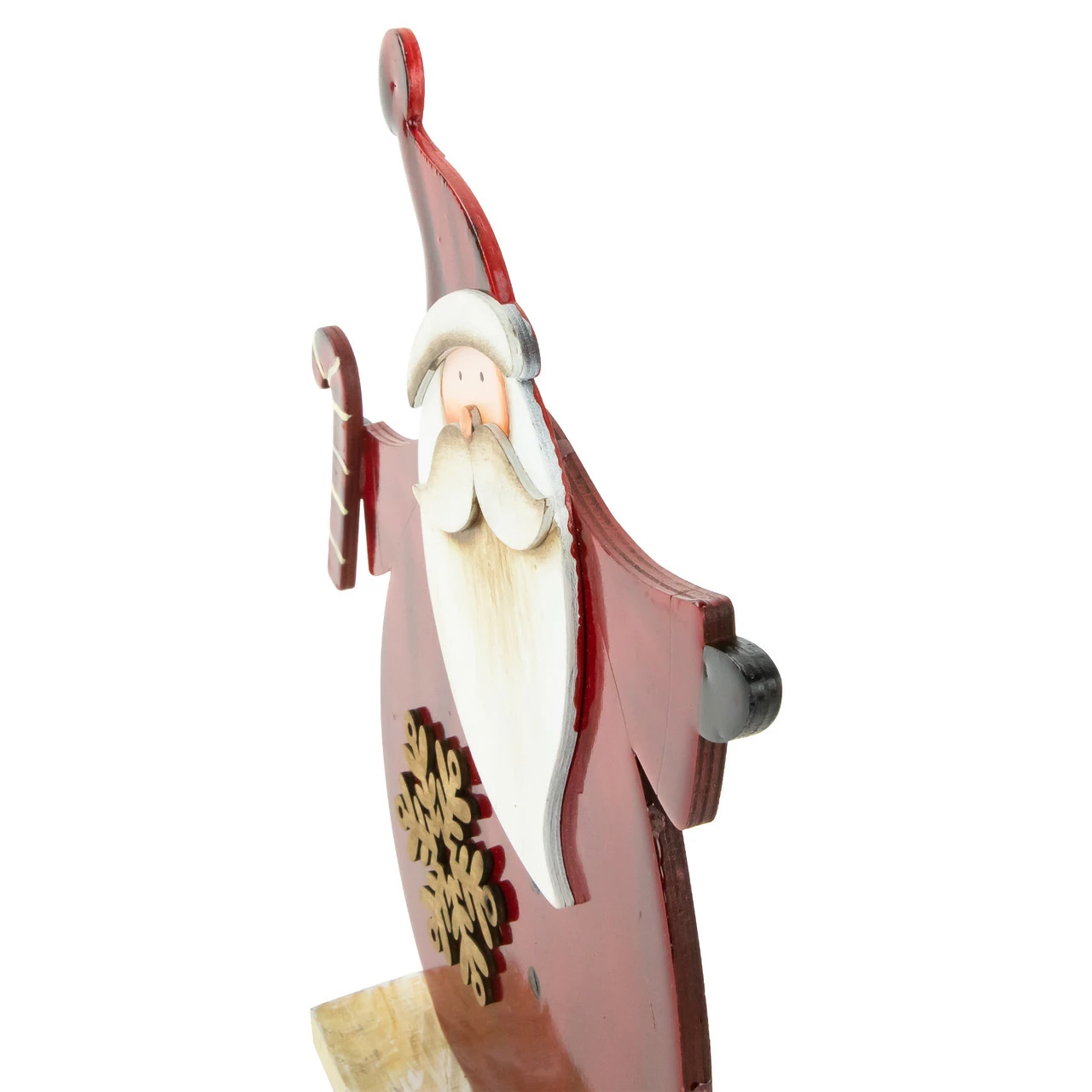 Northlight 12" Santa With Candy Cane Wooden Christmas Decoration - Image 4