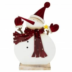 Northlight 12" Glossy Snowman In Red Scarf And Mittens Christmas Decoration