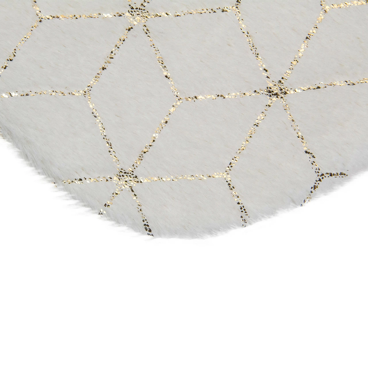 Northlight 20" Cream And Gold Faux Fur Geometric Pattern Christmas Stocking 4 Northlight 20" Cream And Gold Faux Fur Geometric Pattern Christmas Stocking - Image 4