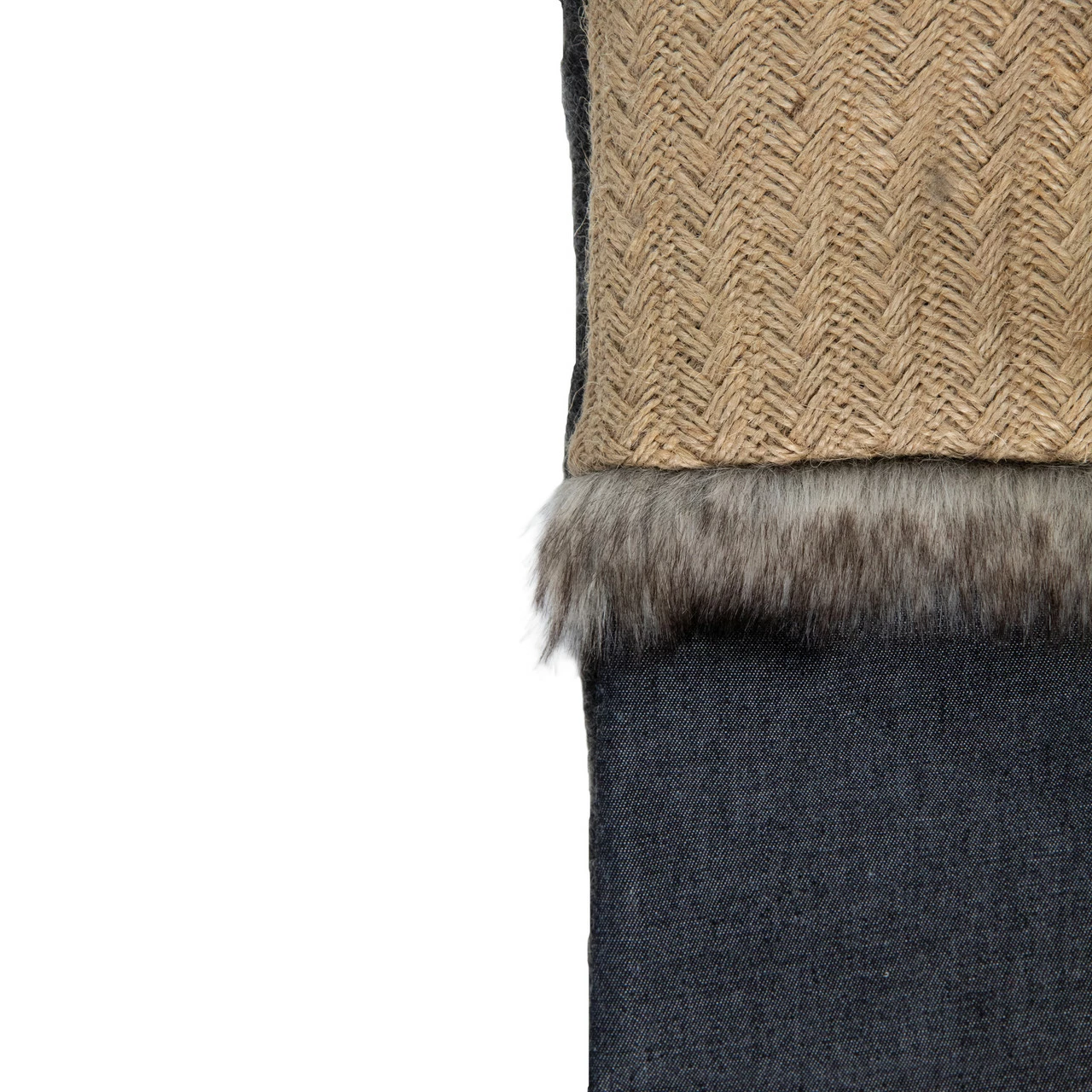 Northlight 20" Rustic Burlap And Chambray Christmas Stocking 3 Northlight 20" Rustic Burlap And Chambray Christmas Stocking - Image 3