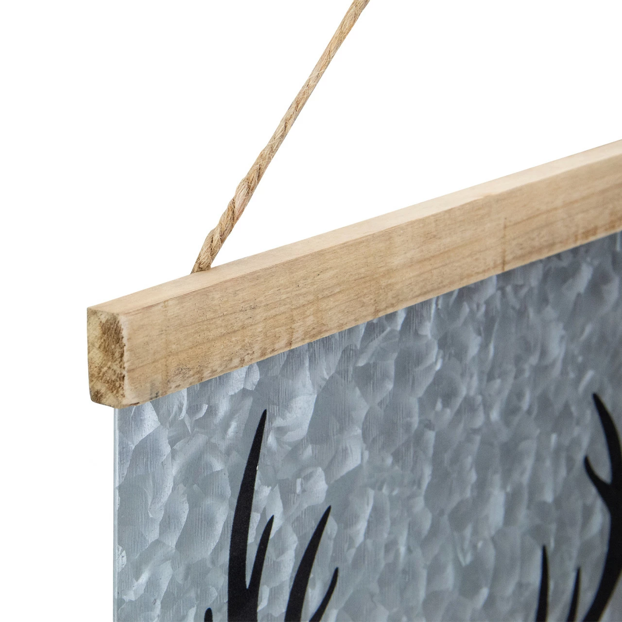 Northlight 16” Merry Christmas Reindeer Galvanized Sheet Metal Hanging Wall Sign - Image 4